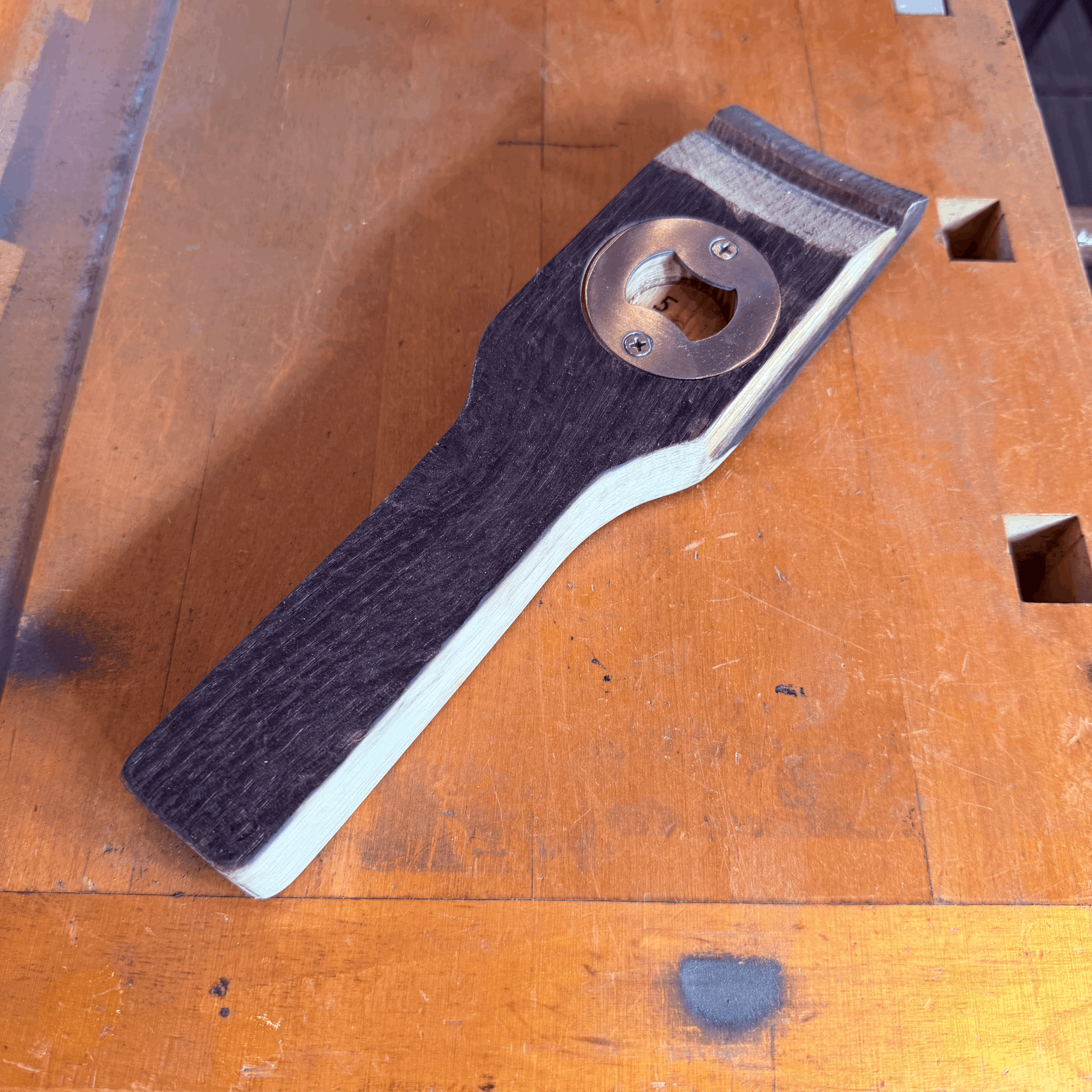 Whiskey Barrel Stave Bottle Opener — #05