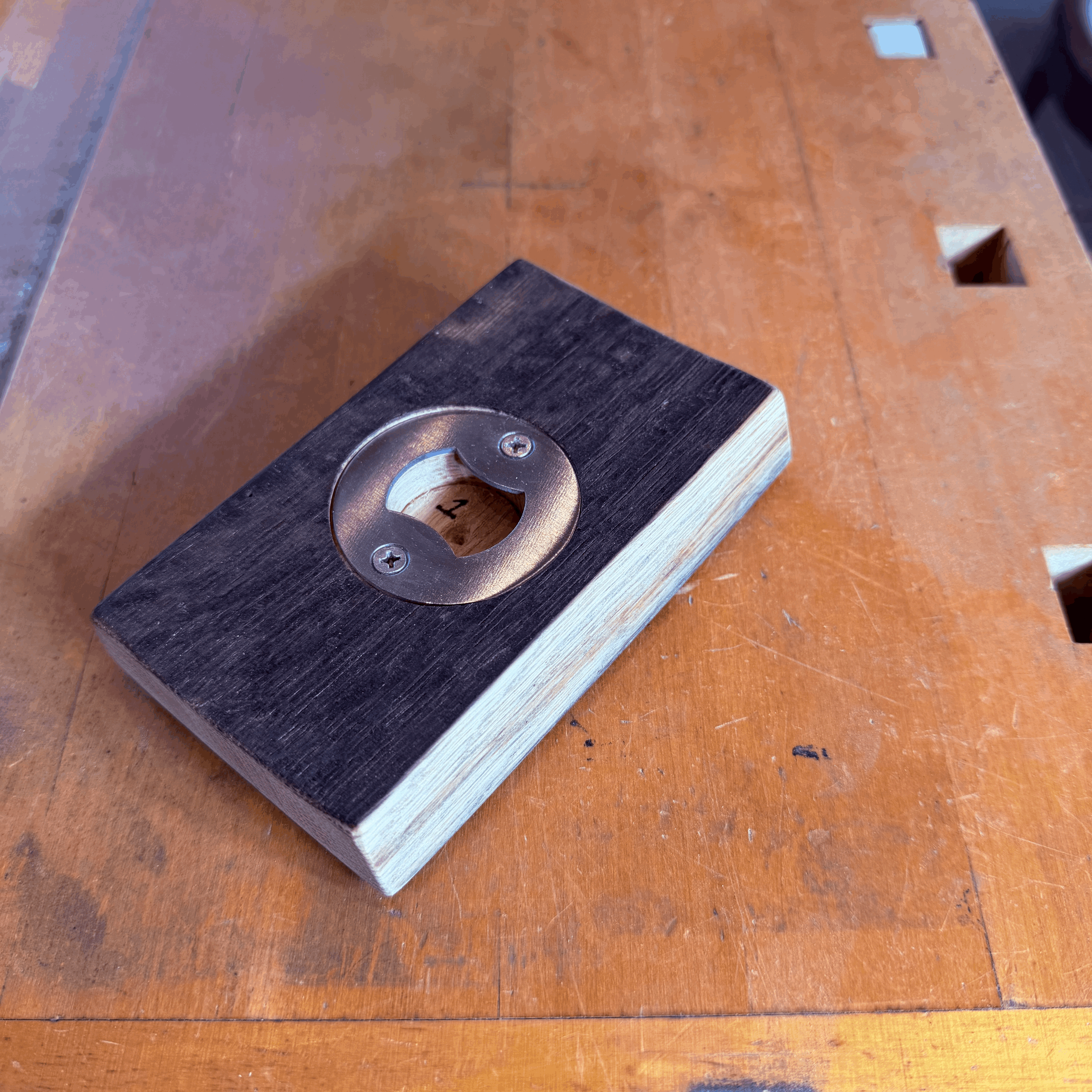 Handheld Whiskey Barrel Stave Bottle Opener — #01