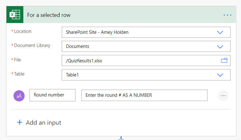 1.	Trigger flow from a selected row in Excel