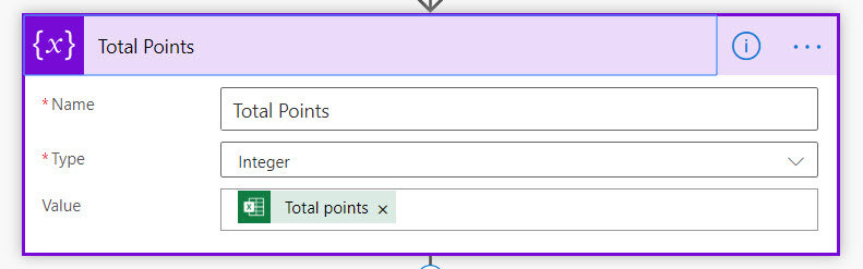 3.	Initialize Variable ‘Total Points’