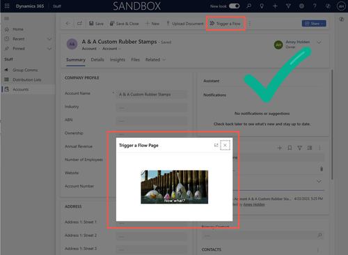 Call a Power Automate flow from a button in Model-driven apps — Amey ...