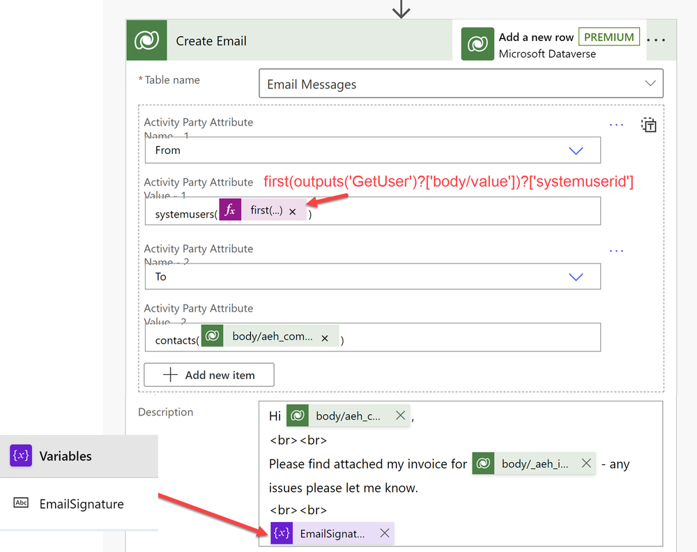 Automatically populate the Dataverse email signature using Power ...