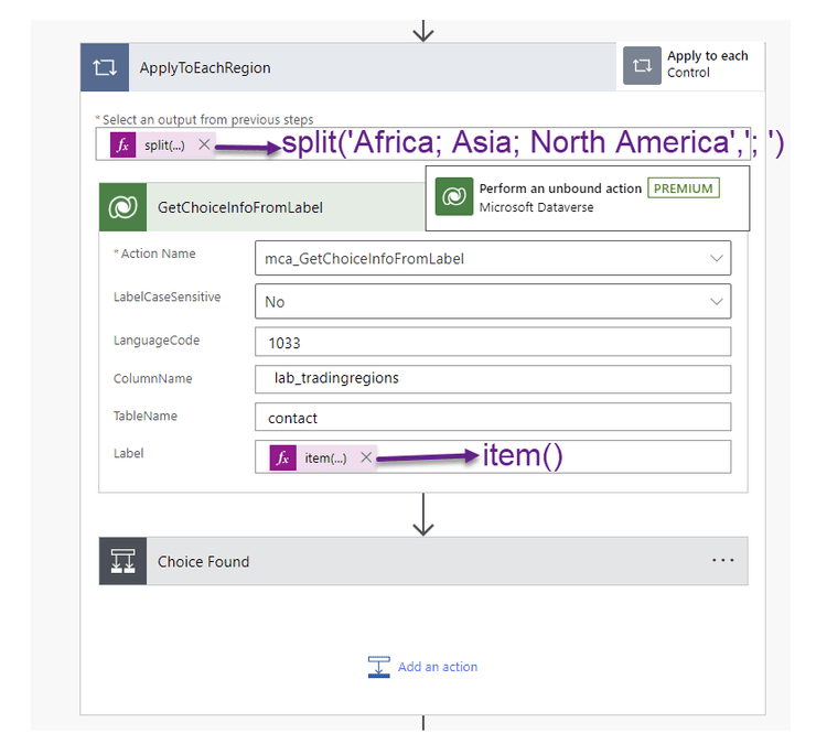 Select Action Choice and Choices column conversion in Power Automate in a single flow ...