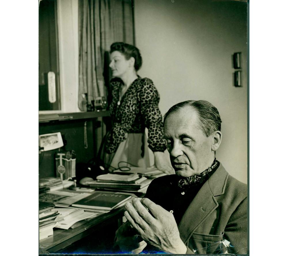 Walter and Ise in the study, c. 1942