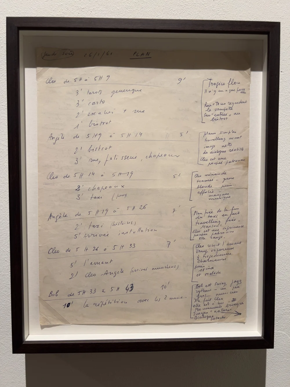 Cléo de 5 à 7 的时刻表？