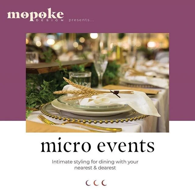 MICRO EVENTS 🌙

Is there a special date approaching that you would love to honour with your nearest and dearest? 
A 21st? Elopement? Bubba's first birthday?

It's a tricky time to mark these occasions but perhaps you just need the Mopoke to swoop in