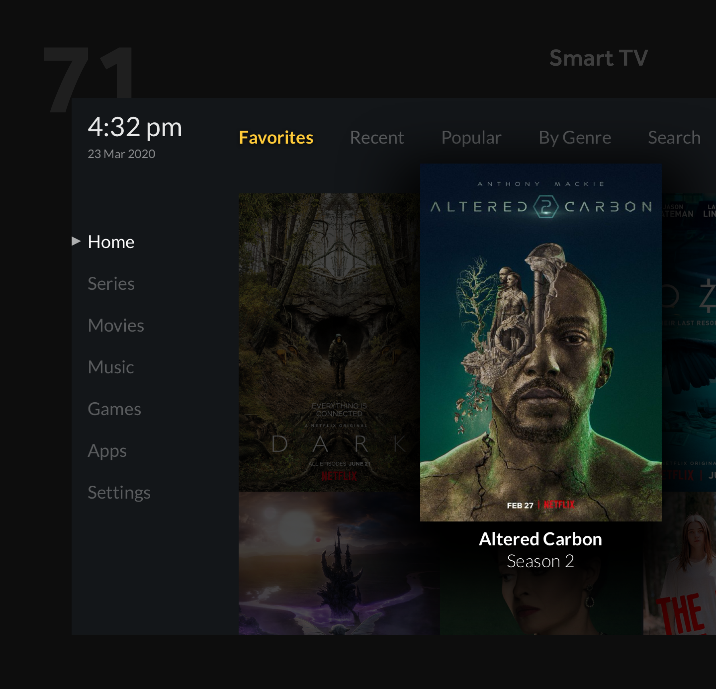 A smart TV concept for day seventy-one.