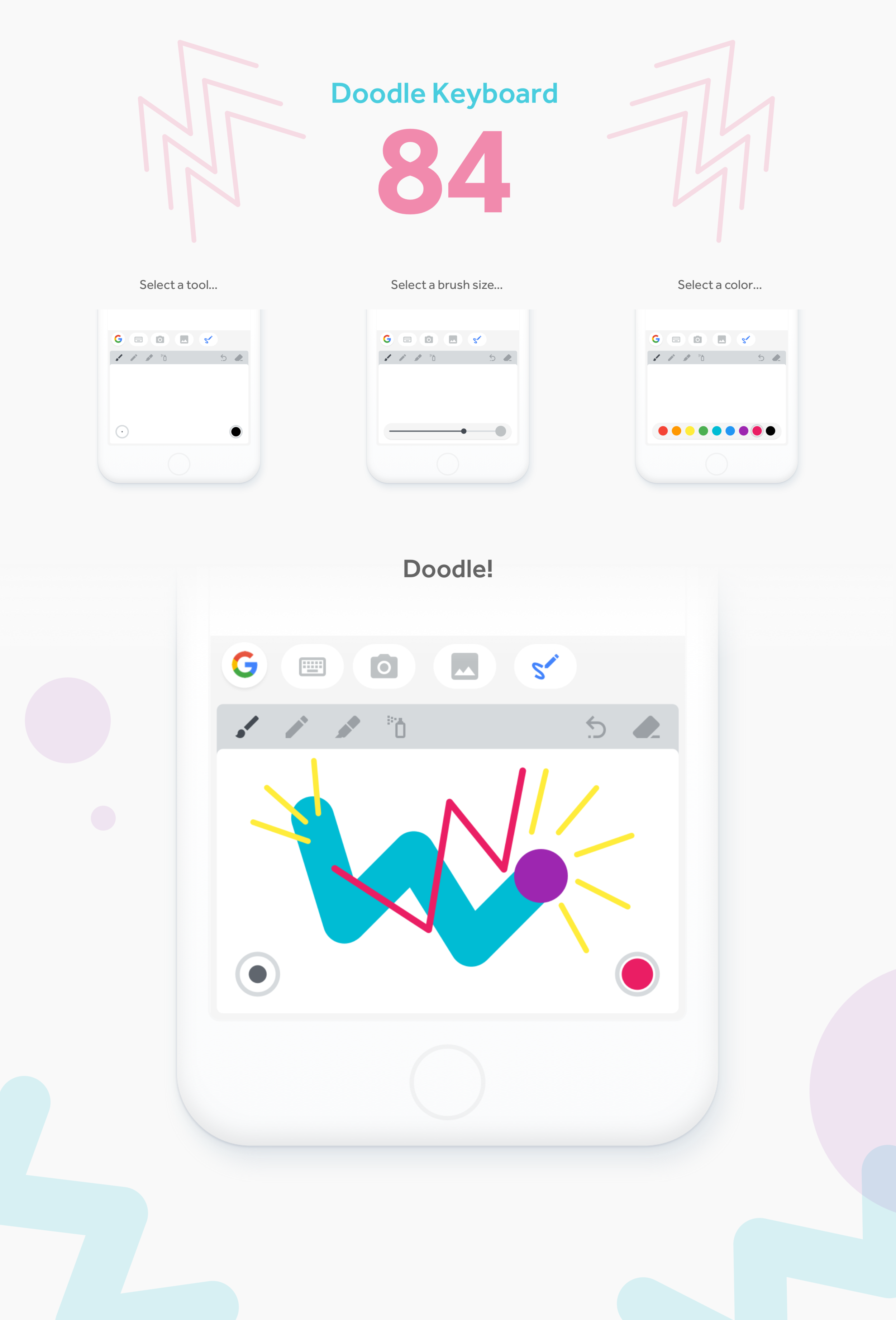 A doodle keyboard app concept for day eighty-four.