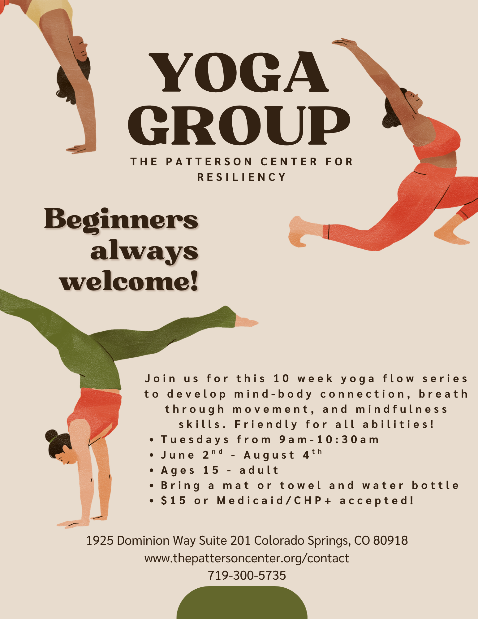 yoga classes colorado springs, mindfulness group for medicaid, yoga for teens, yoga for adults, relaxation techniques, stress support groups