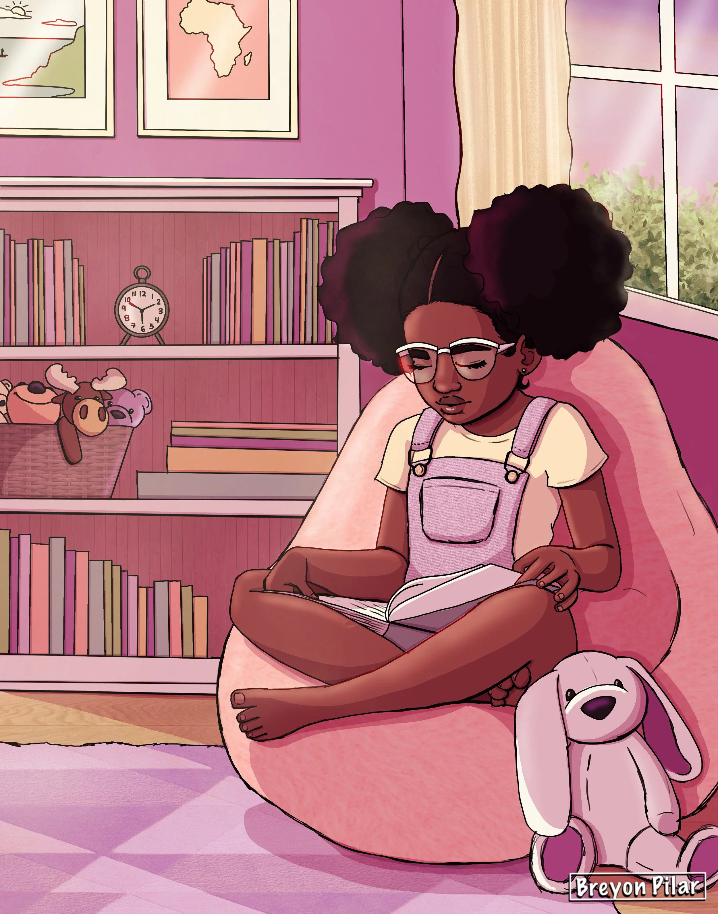 Bookish Girl - A Character study done utilizing the procreate app on the iPad Pro