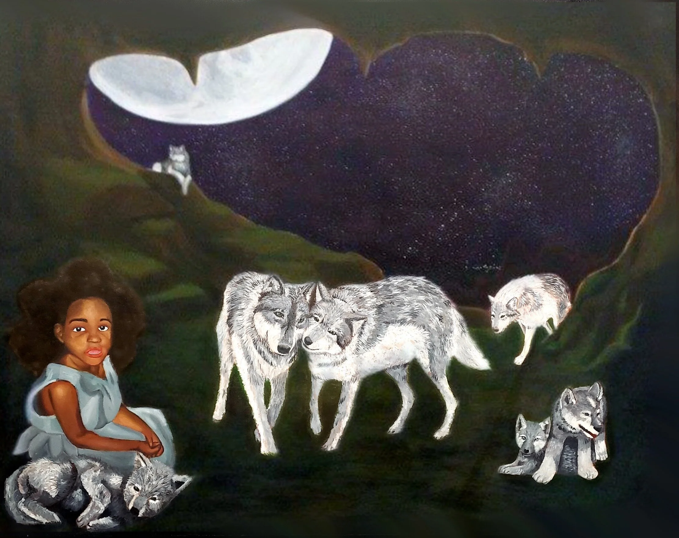 Childhood Dream - A childhood dream made real done utilizing acrylic paint on canvas through Humboldt State Universities Advanced Painting Course