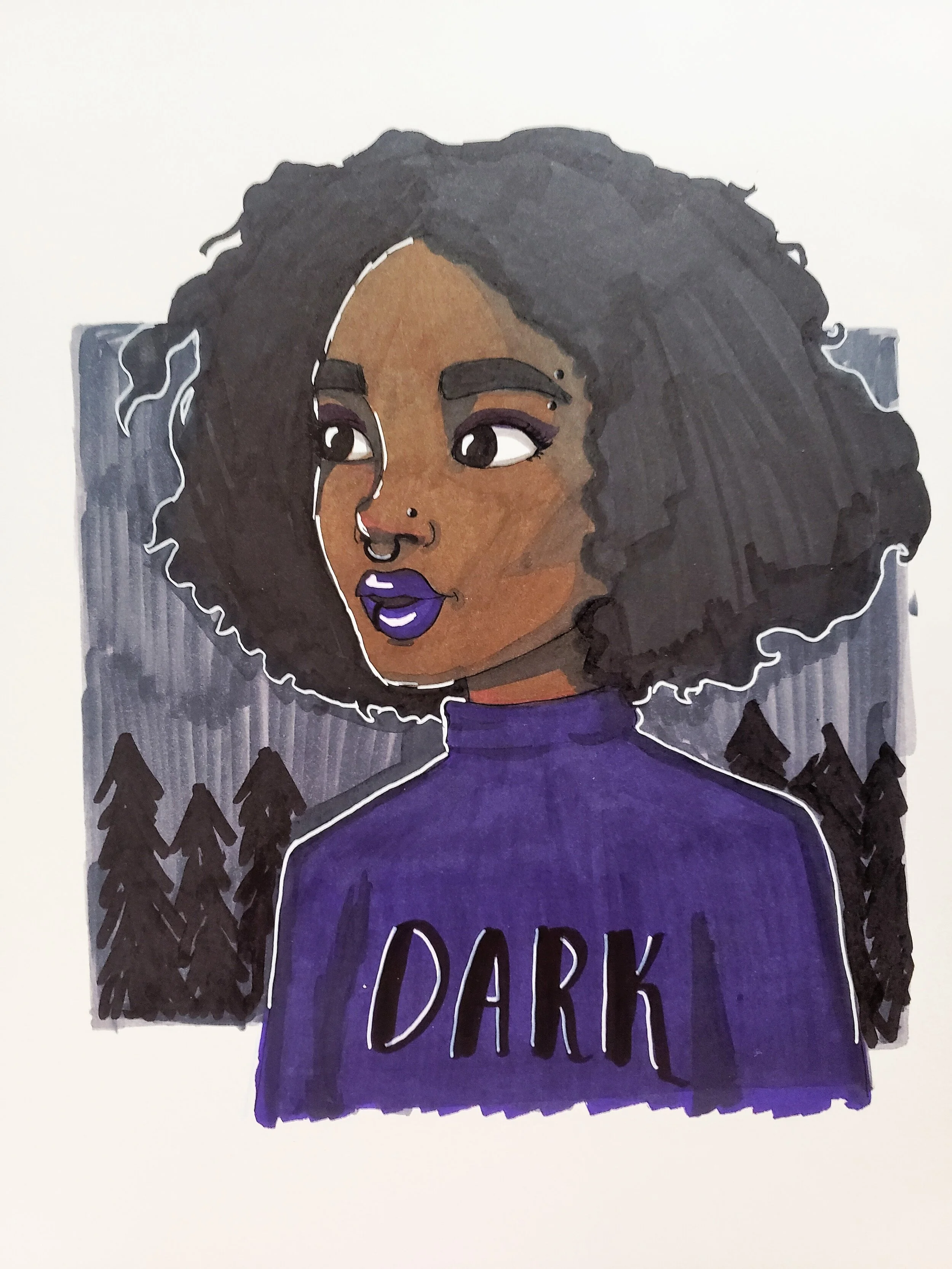 Dark - A study done for Inktober2019 utilizing Ohuhu alcohol markers and fineliners
