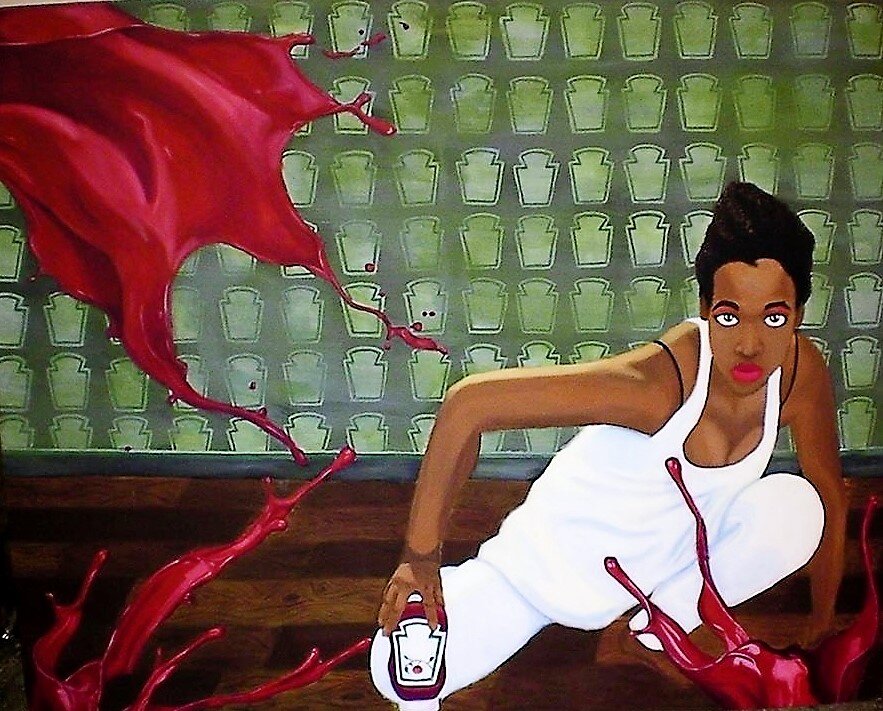 Guilty Pleasures - A portrait study done utilizing acrylic paint on canvas through Humboldt State Universities Advanced Painting Course