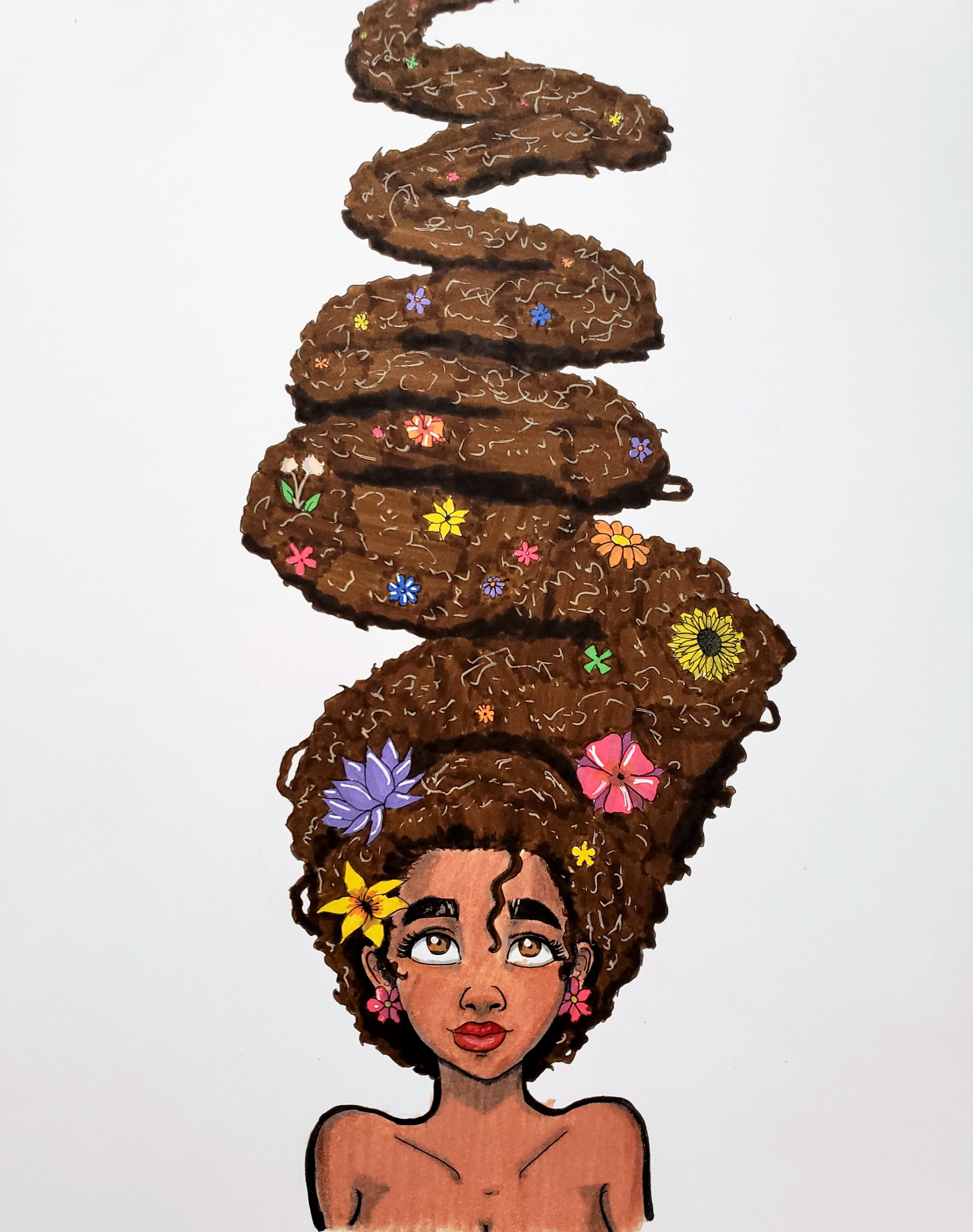 Overgrown - A character study done for Inktober2019 utilizing Ohuhu alcohol markers and fineliners