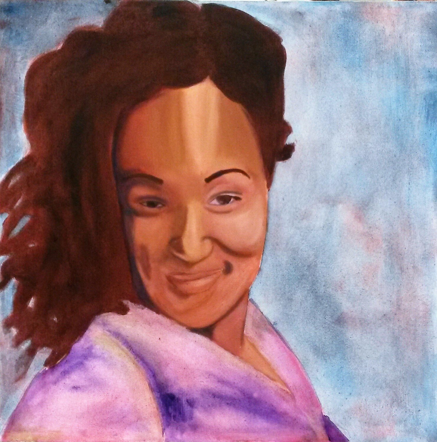 Portrait Series Mom - A portrait study done utilizing acrylic paint on canvas through Humboldt State Universities Advanced Painting Course