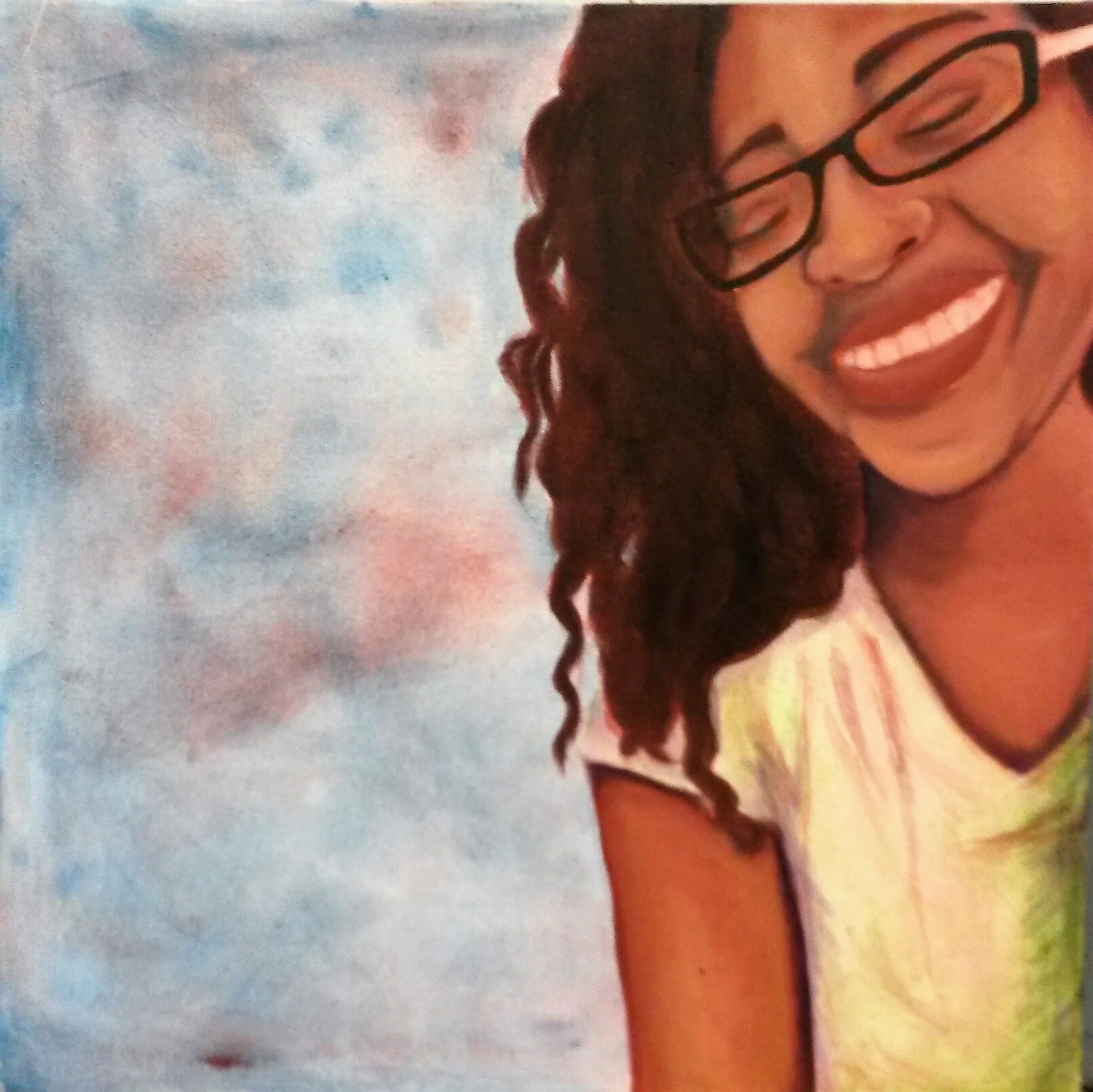 Portrait Series Self Portrait - A portrait study done utilizing acrylic paint on canvas through Humboldt State Universities Advanced Painting Course