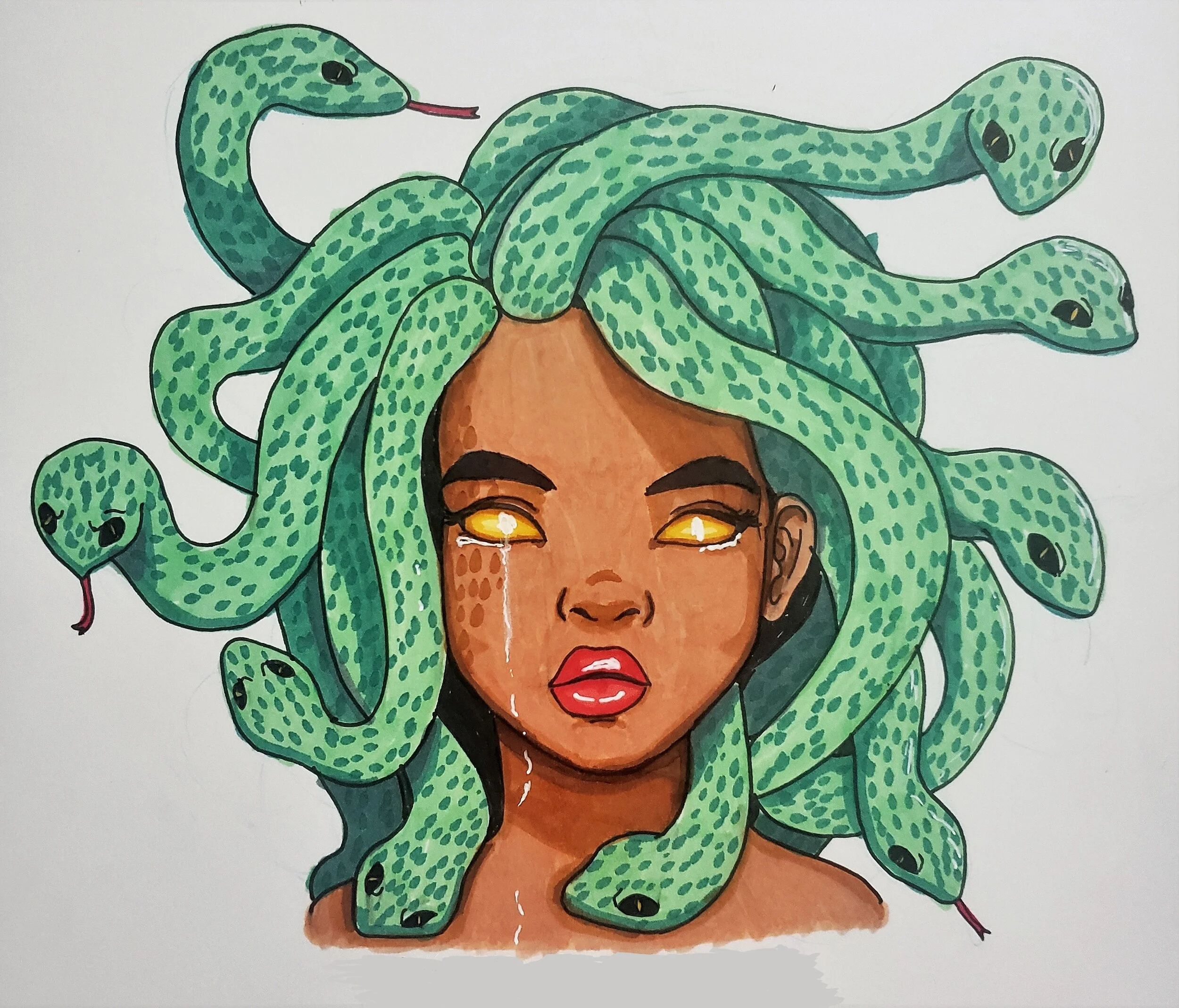 Legend - A Medusa study done for Inktober2019 utilizing Ohuhu alcohol markers and fineliners