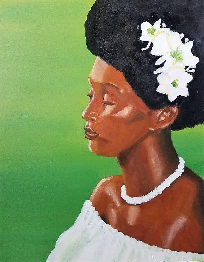 Role Models Iva - A portrait study done utilizing acrylic paint on mixed media board through Humboldt State Universities Independent Study Art Course