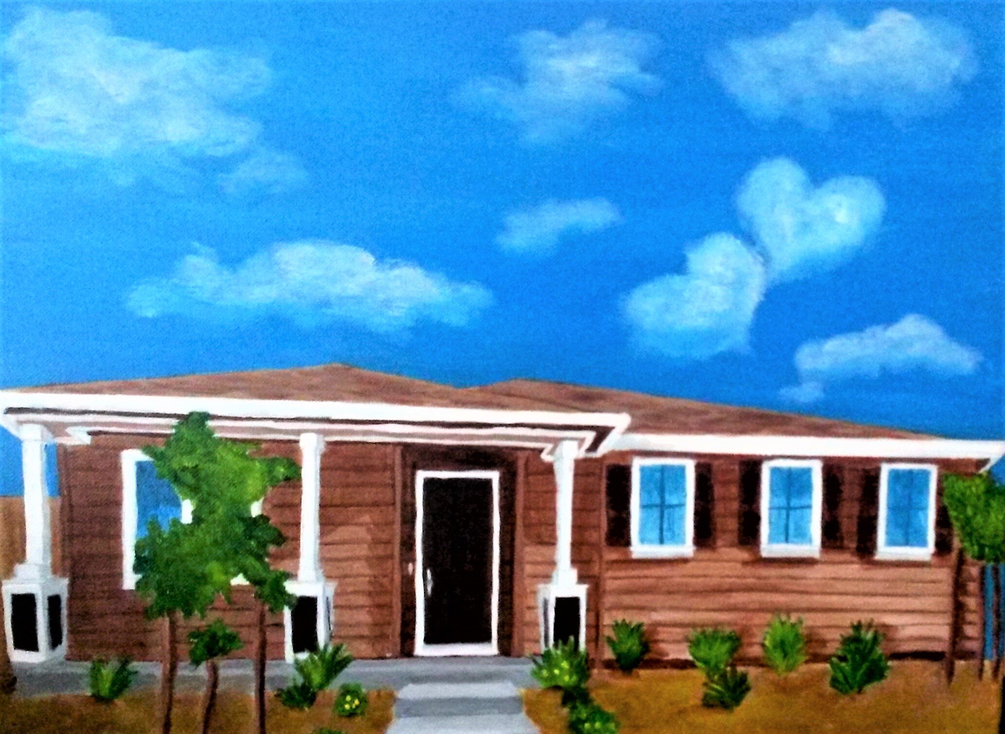 Dream Home - A commission of a clients new home create on canvas using acrylic paint