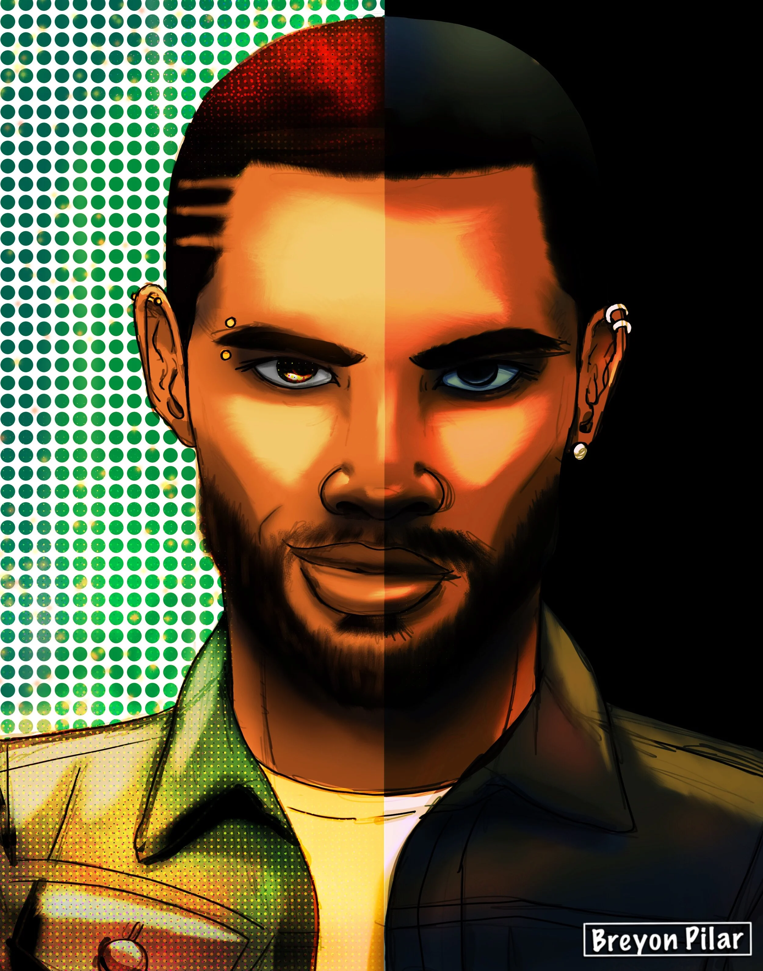 Half and Half - A Character study done utilizing the procreate app on the iPad Pro