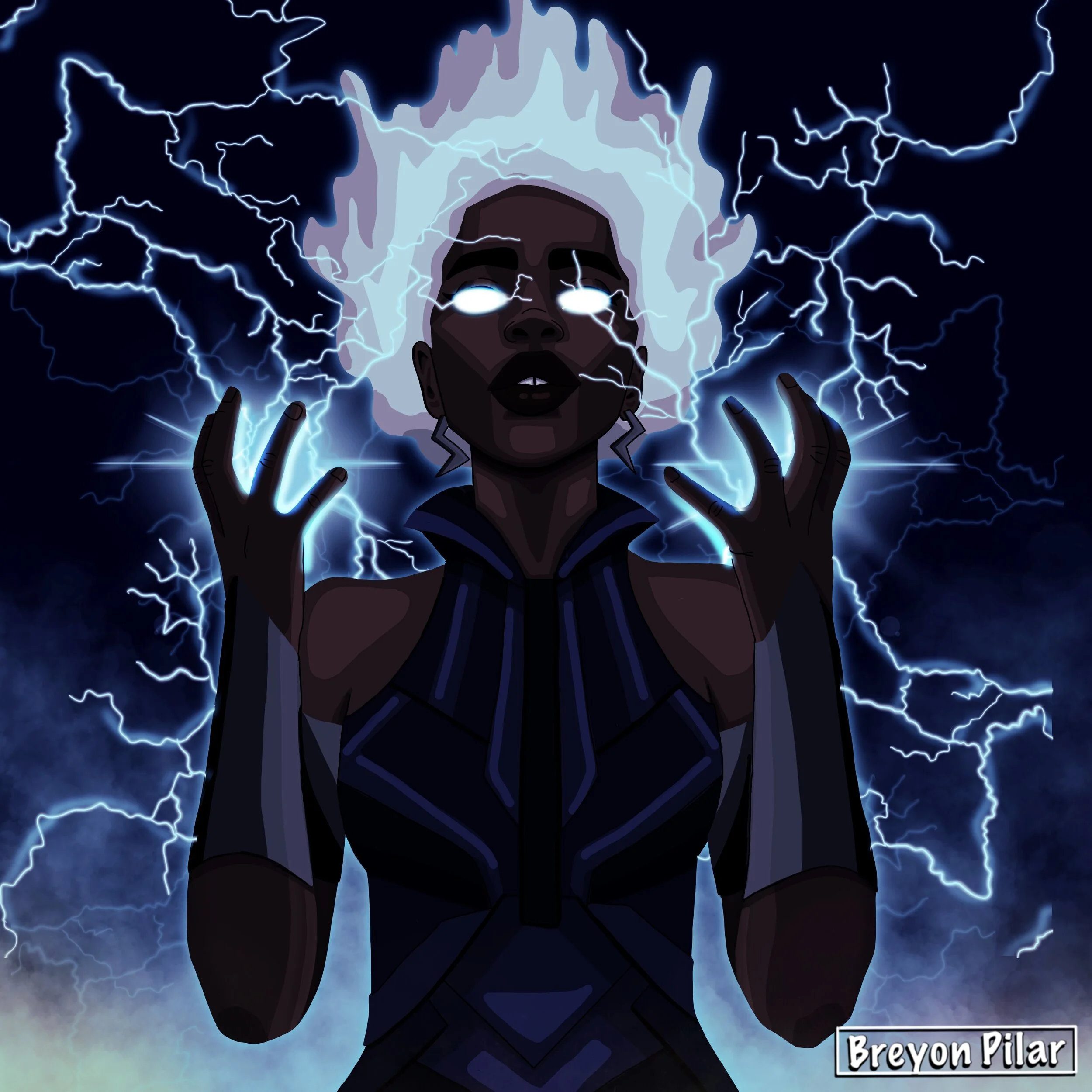 Storm - A Character study based off the Marvel Mutant Storm done utilizing the procreate app on the iPad Pro