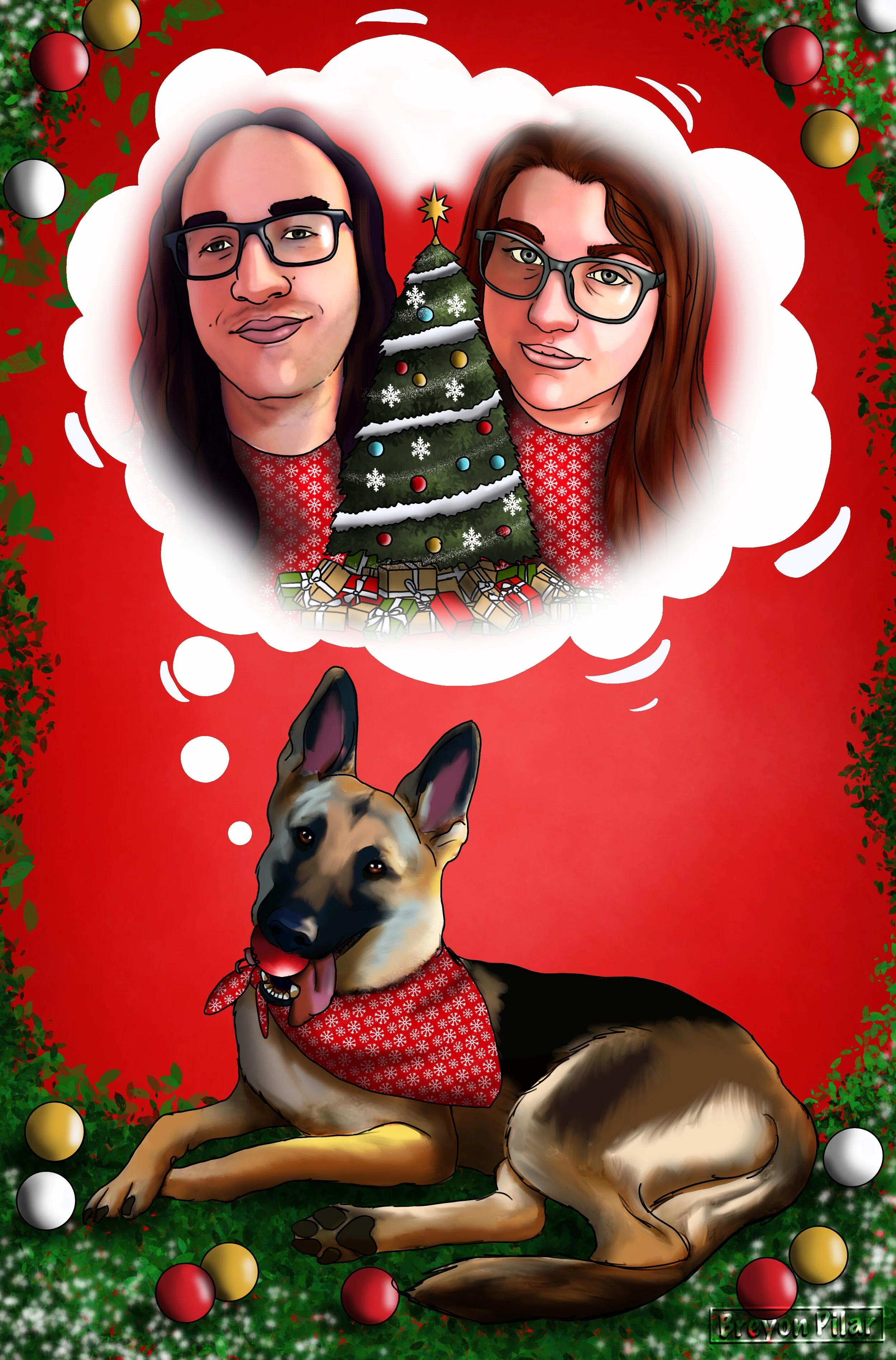 A Holiday Card commission done utilizing the procreate app on the ipad pro
