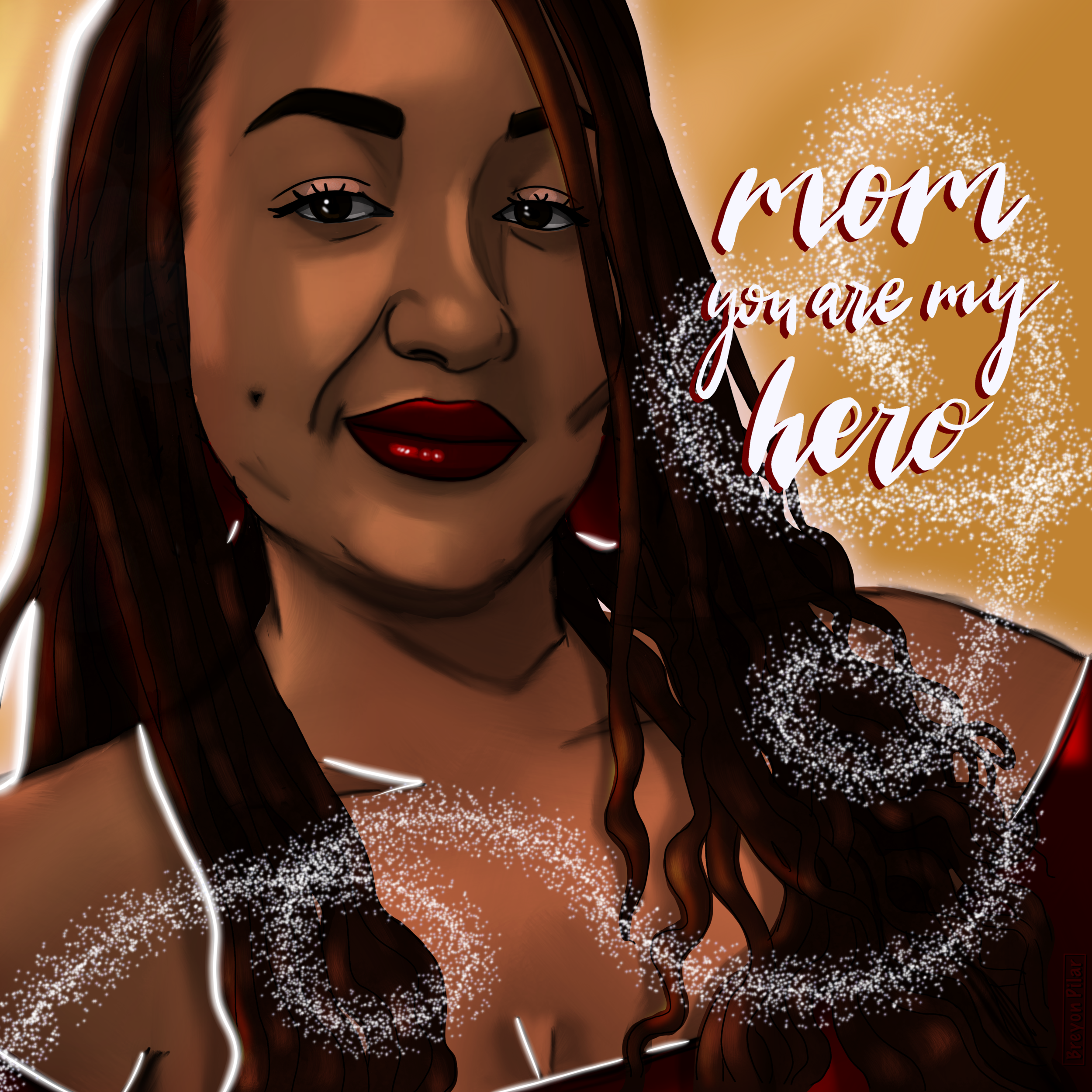 Mother's portrait commission done utilizing the procreate app on the iPad Pro