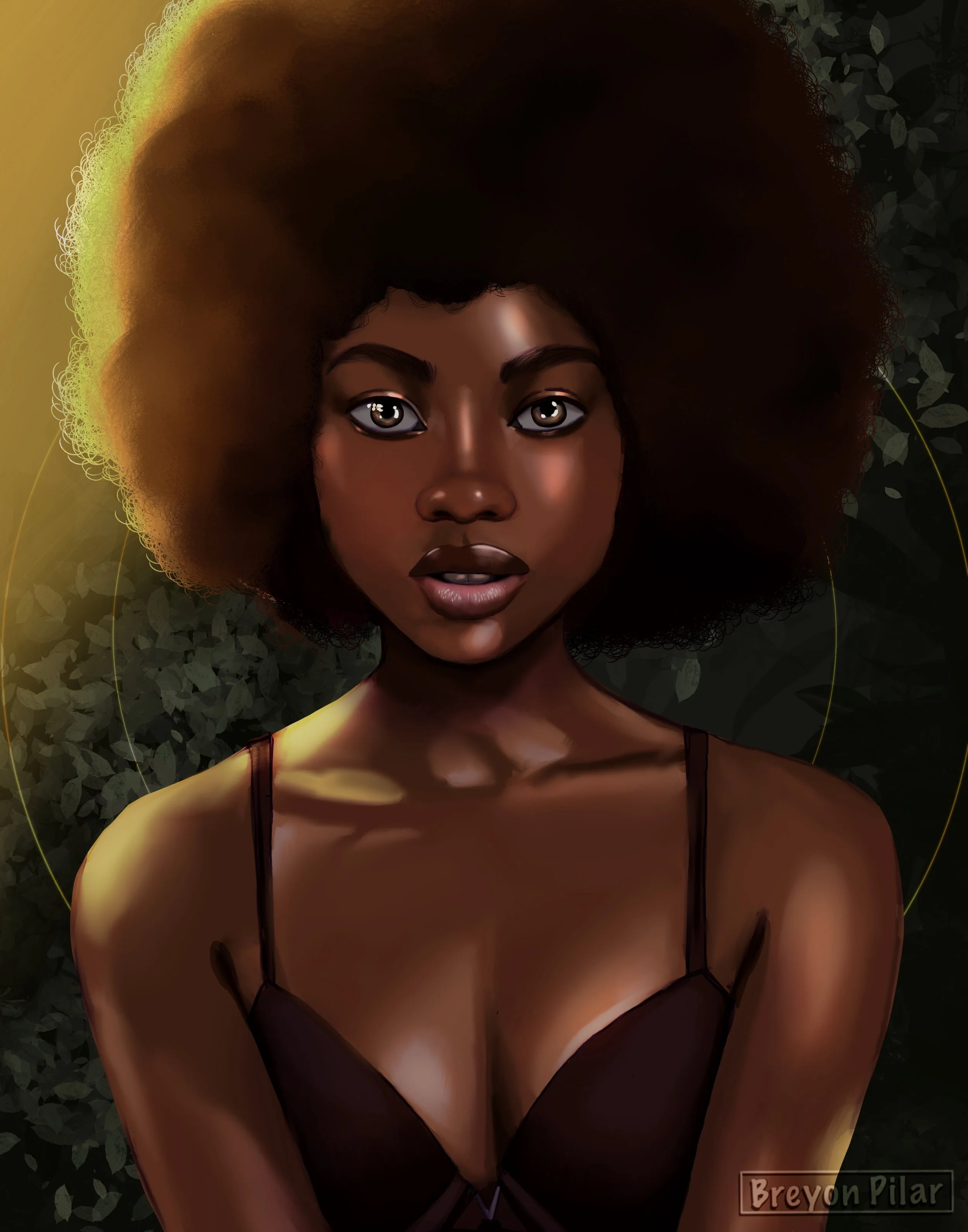 Melanated Glow - A Character study done during the "One Week Portrait Challenge" through Paintable.cc. Done using the procreate app on the iPad Pro