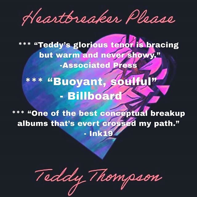 Thanks for the swell reviews on #HeartbreakerPlease. It&rsquo;s available to stream and purchase now.
&bull;
&bull;
&bull;
#musicreviews #singersongwriters #musiciansdaily #nycmusic #nycmusicians #newmusic #associatedpress #billboardmagazine #ink19