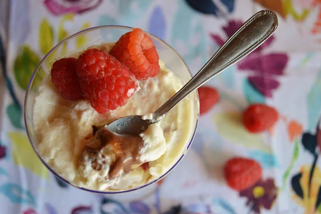 Mascarpone Cream with Nutella and Raspberries