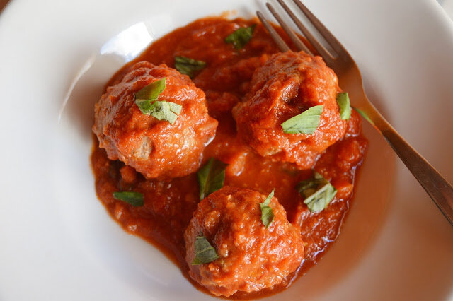 Meatballs + Tomato Basil Sauce