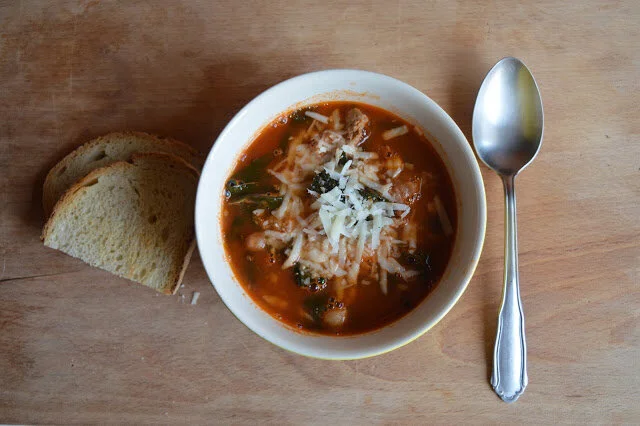 Chickpea, Kale, and Sausage Soup 