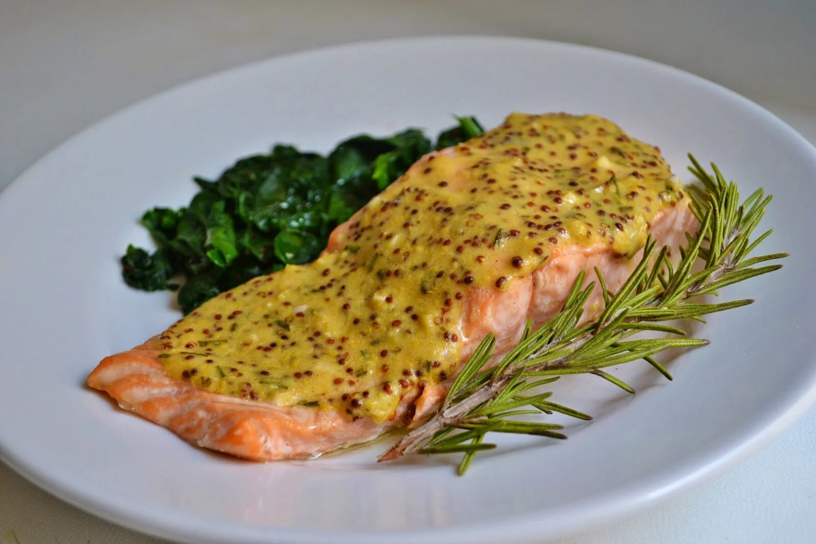Salmon with Mustard Rosemary Glaze