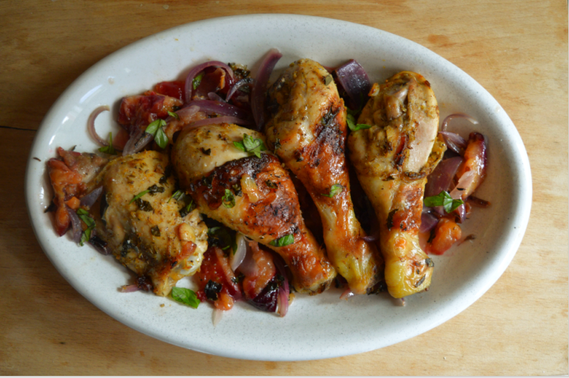 Roast Chicken with Plums