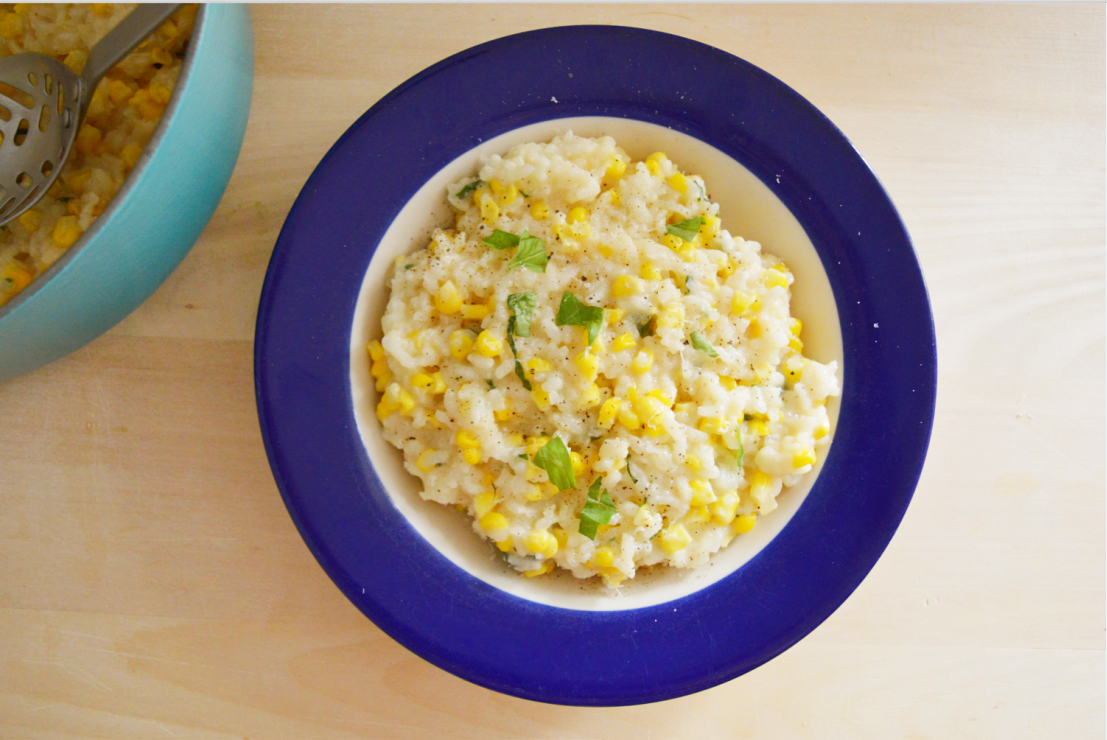 Summer Corn + Basil Risotto