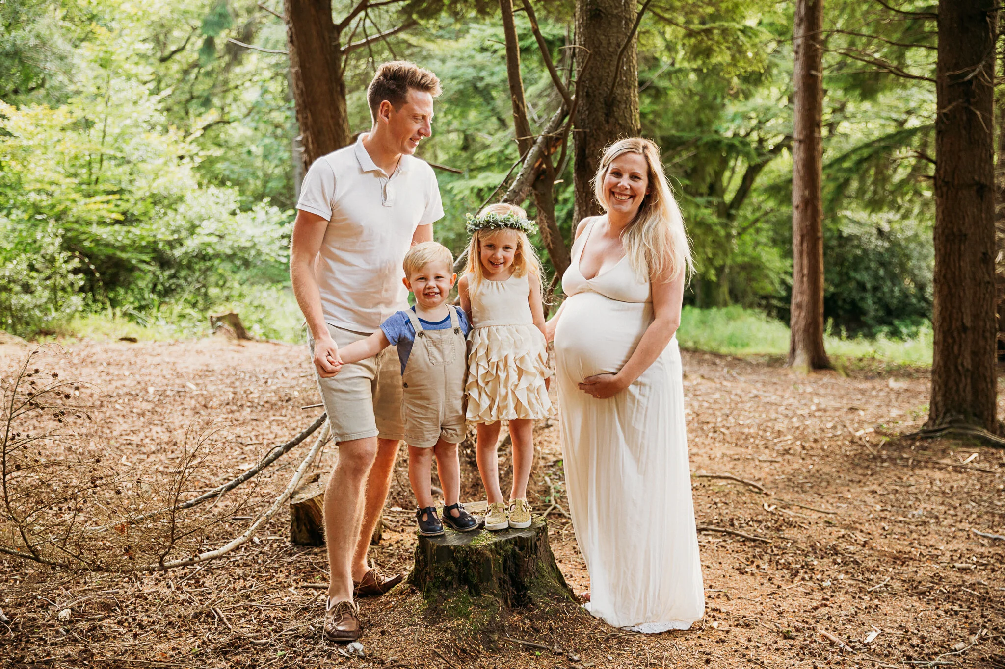 Pregnancy photo shoot at Idless Woods, Truro