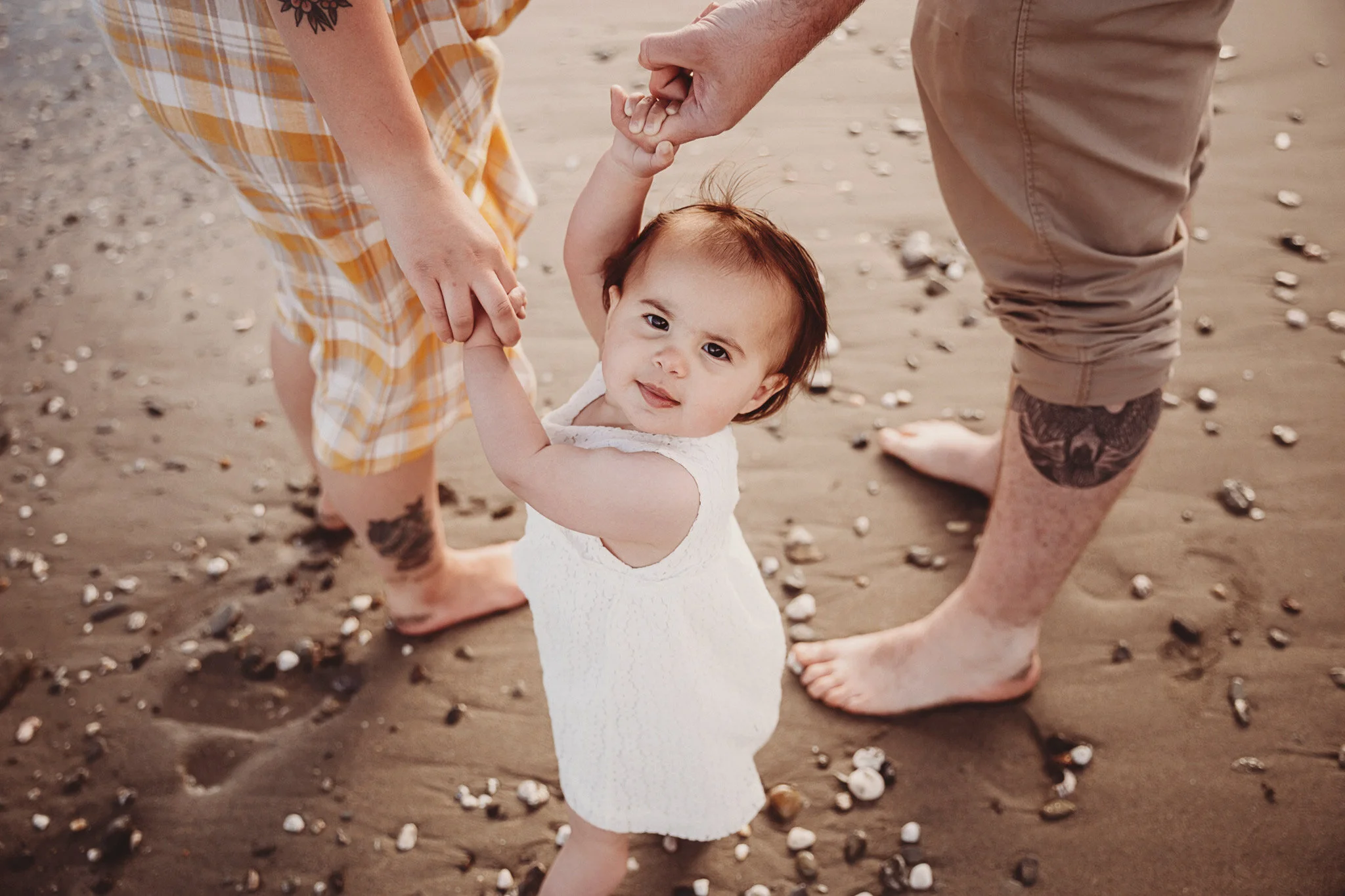 Simple style family session at Pendower Beach, Cornwall