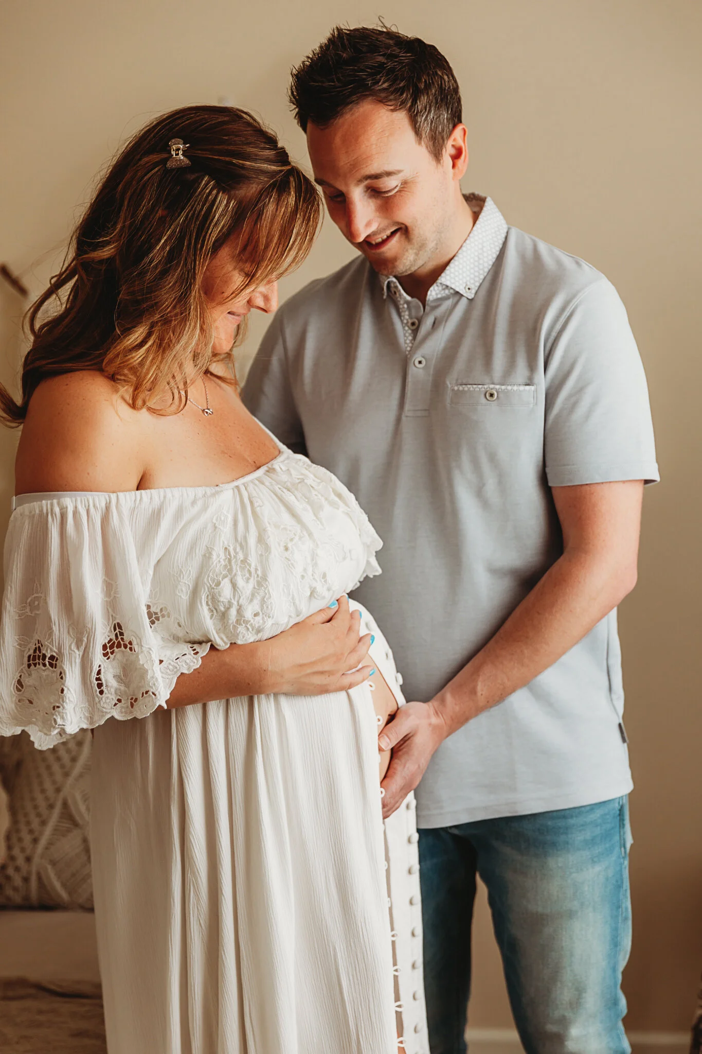 Camera shy couple's maternity session | Cornwall