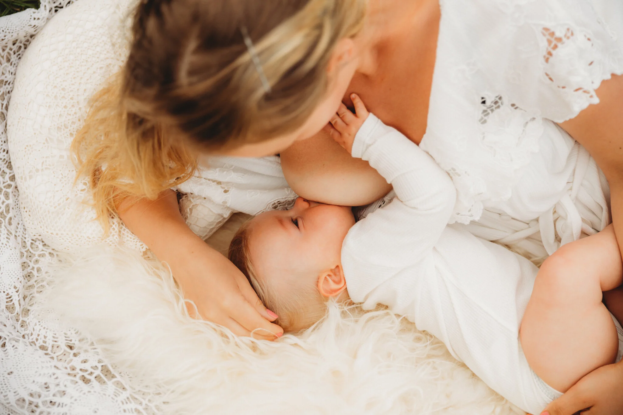 Mother breastfeeding baby cornwall