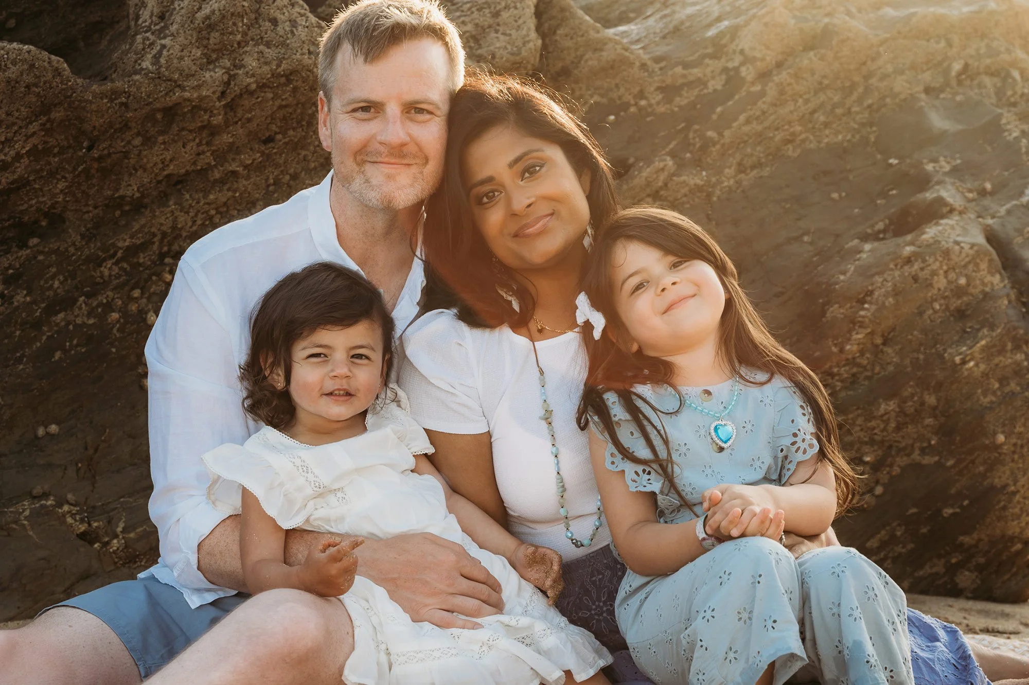 Golden hour family photoshoot Cornwall