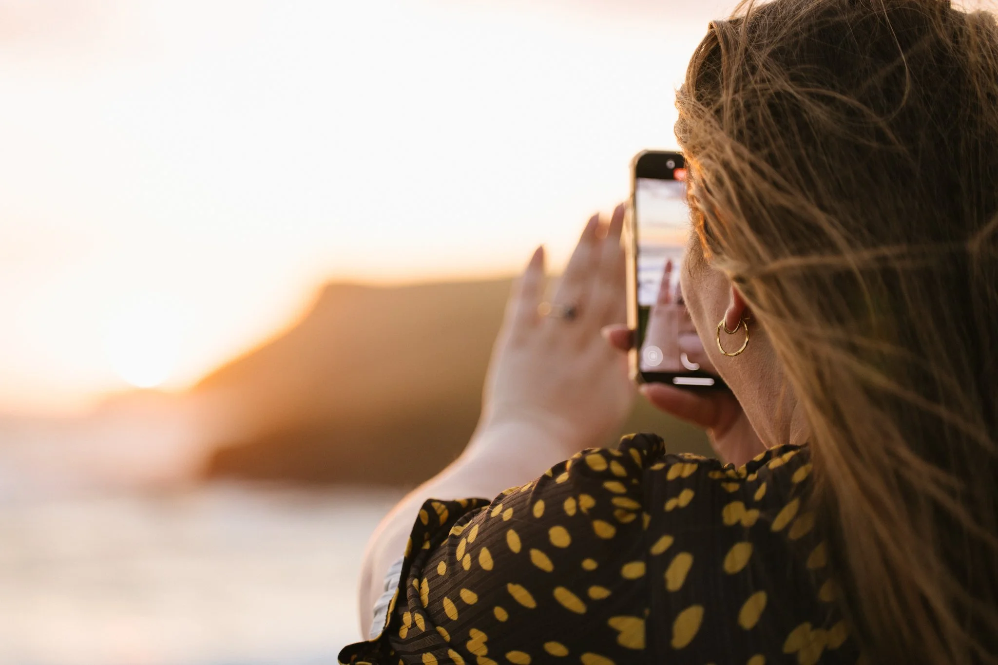 Romantic sunset proposal photoshoot at New Polzeath, Cornwall