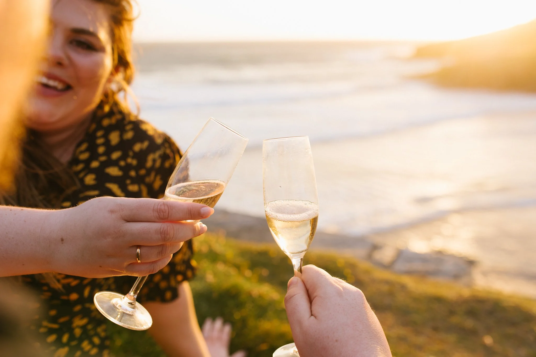Romantic sunset proposal photoshoot Cornwall
