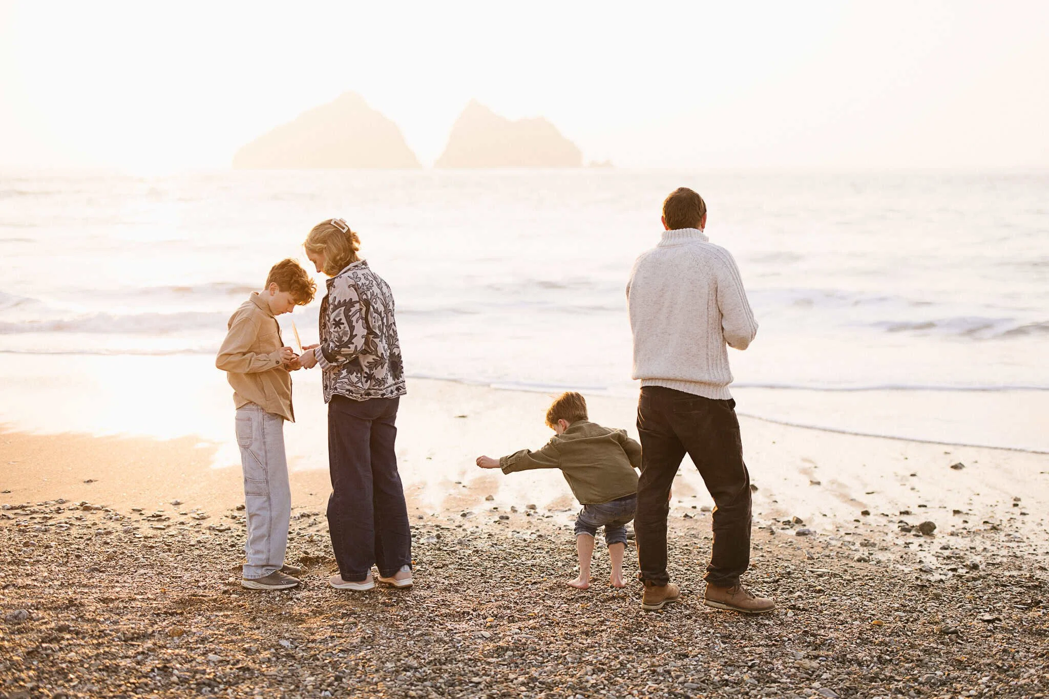 Family photoshoot at Holywell Bay Beach Cornwall 2