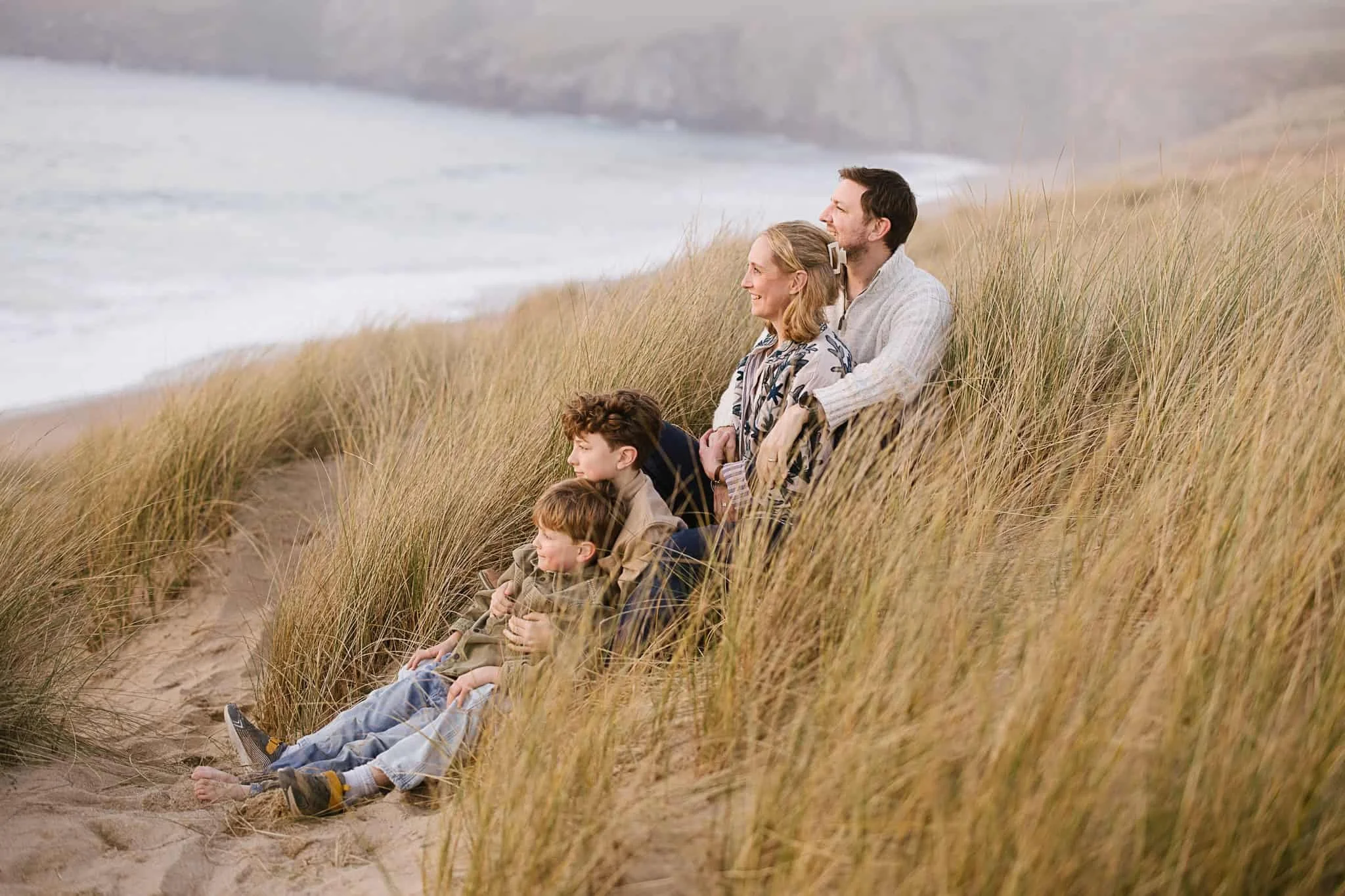 Family photoshoot at Holywell Bay Beach Cornwall