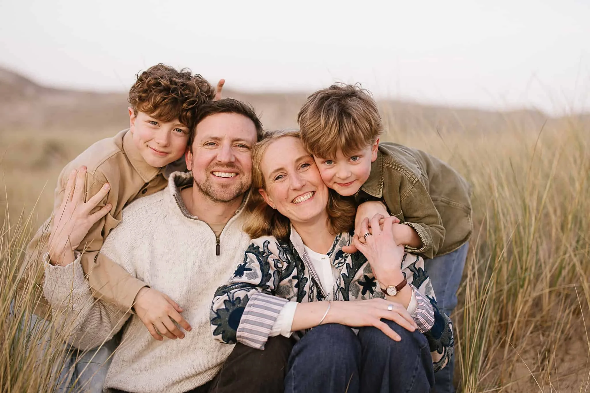 Family photoshoot at Holywell Bay Beach Cornwall