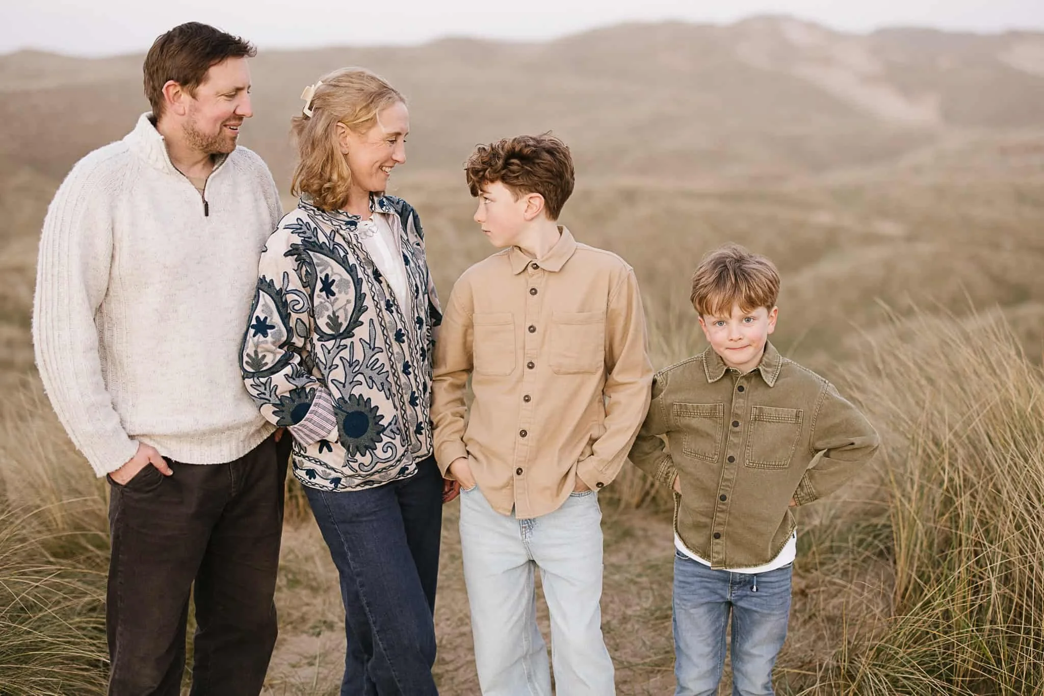 Family photoshoot at Holywell Bay Beach Cornwall