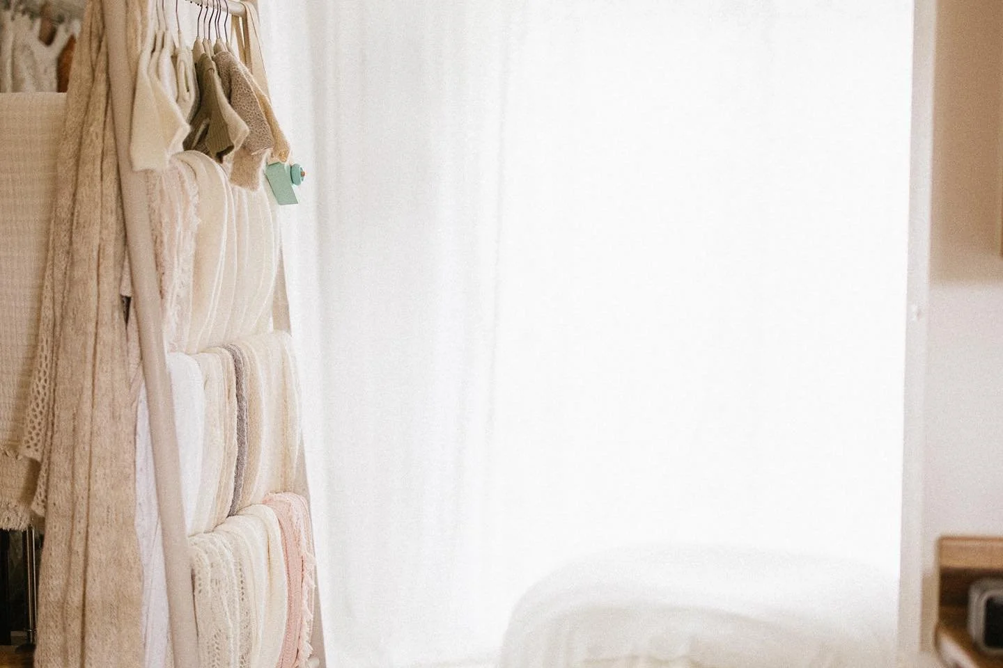 The photo studio area is small and simple - ideal for newborns, individuals and small family sessions. 

There is a comfy sofa for parents and coffee &amp; tea available ☕️ 

We do have a curious family cat who occasionally makes an appearance to say