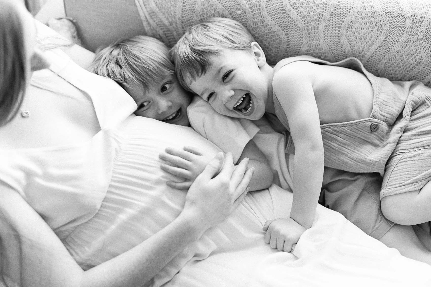 Family maternity session in studio Cornwall, mother with children maternity photography