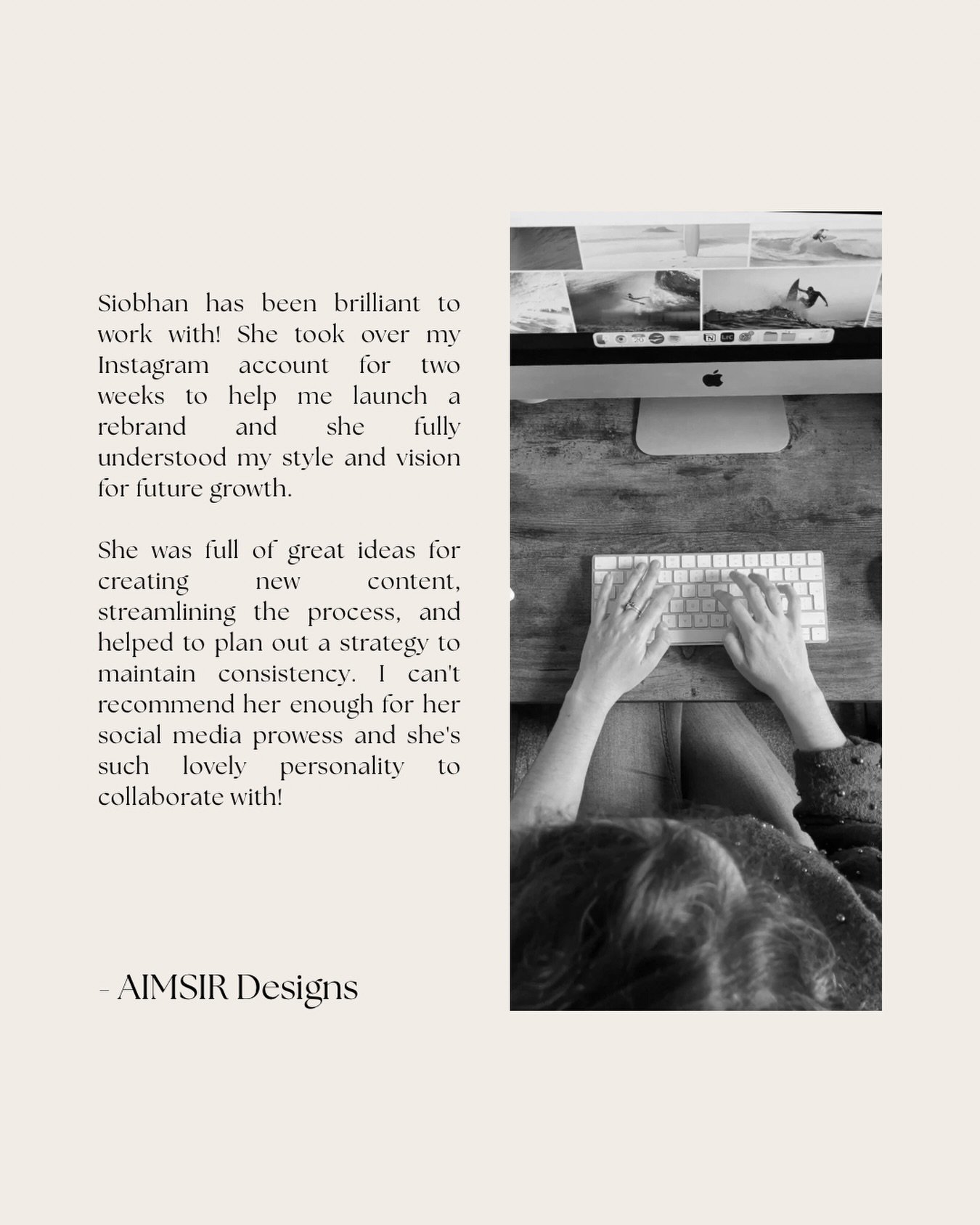 A lovely review from @aimsir.design ☺️

Don&rsquo;t forget, my books are now open for 2026! 💻

Social media manager | Bristol social media | Content creator | social media manager Bristol