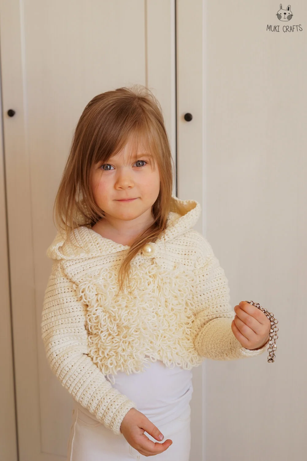Cropped hooded jacket crochet pattern Frankie — Muki Crafts